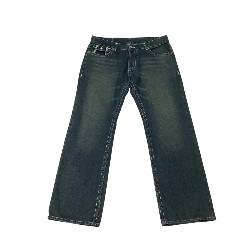 True Religion Joey Straight Flare Cut Blue Jeans Sz 40